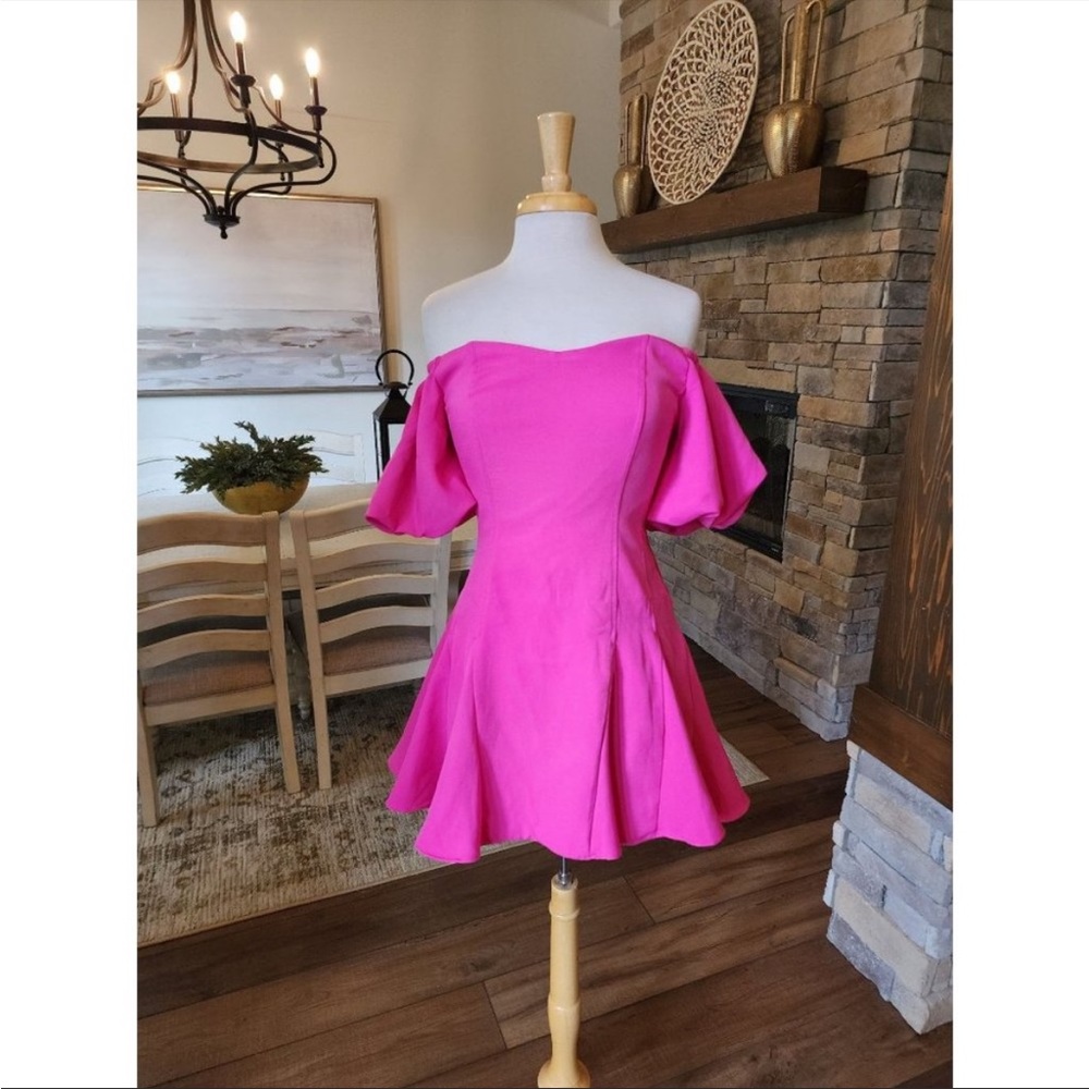 Hot Pink Off the Shoulder Barbiecore Mini Dress
Fit & Flare Boutique